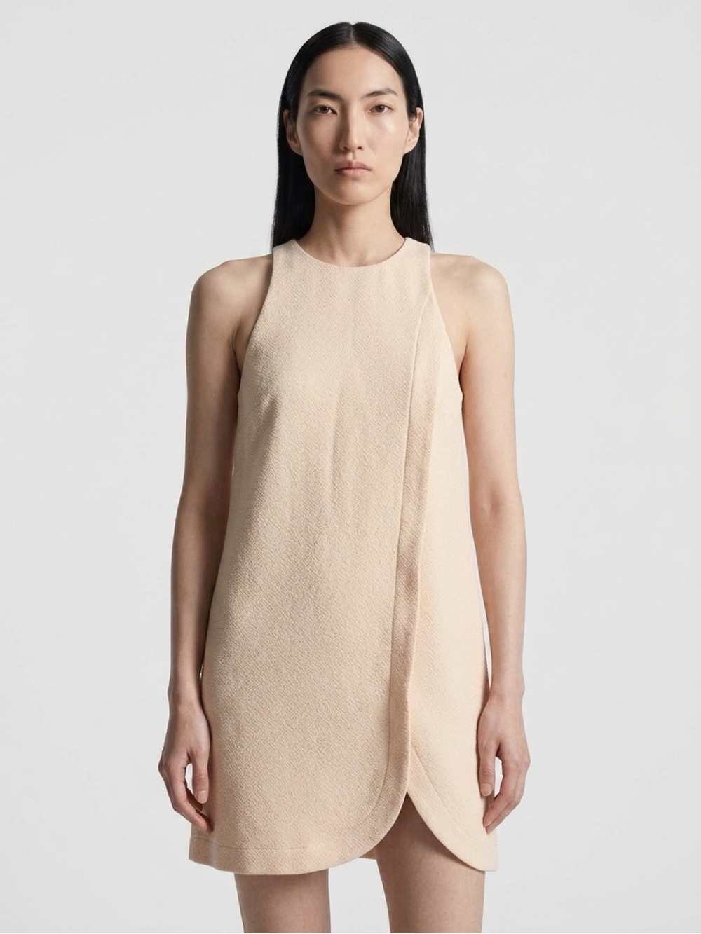 Cooperative Beige Sleeveless Shift Mini Dress Minimal Chic Size XS